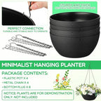 maxcheck 4 pack 13 inch large hanging planters, close-up detail