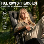 Portal Portable Zero Gravity Chair, Lounge Chair Outdoor Oversized Zero Gravity Chair Folding Lounge Chair with Adjustable Pillows and Cup Holder for Poolside and Lawn, Support 350lbs, Black, 1Pack
