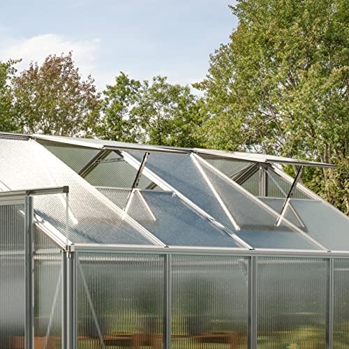 spahir 6 8.5x12.6 ft walk in greenhouse, side view