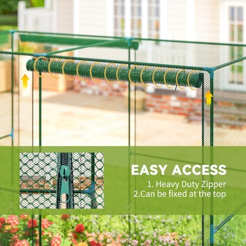 outsunny 8' x 4' x 6' crop cage showing dimensions