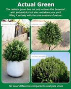27.6'' artificial cedar topiary trees with spikes, set showing dimensions