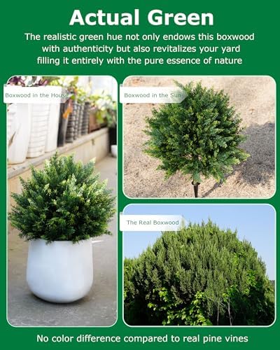 27.6'' artificial cedar topiary trees with spikes, set showing dimensions
