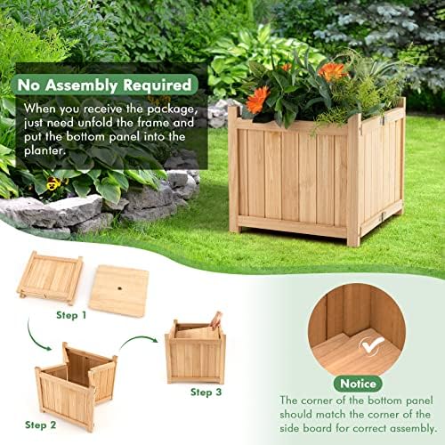 costway planter garden bed, folding planter box, 15" on a desk or shelf