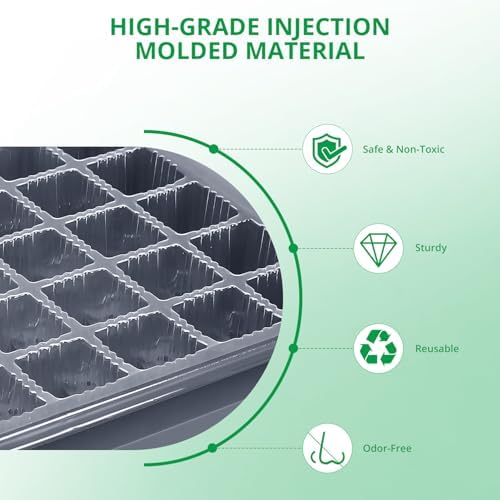 sondiko seed starter tray with grow light, heated, front angle view