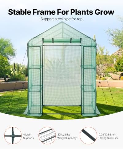vevor walk-in greenhouse, 55.5" x 28.3" x 78.7", close-up detail
