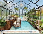 howe 10x14x8.4 ft polycarbonate greenhouse with 4 vent, close-up detail