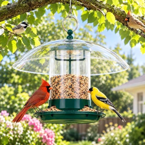 gbekery metal bird feeders for outdoors with 12” on a desk or shelf
