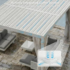 10x12ft aluminum outdoor louvered pergola with screens & on a desk or shelf