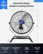 iliving 20" wall mounted/floor stand variable speed indoor/outdoor shown in use