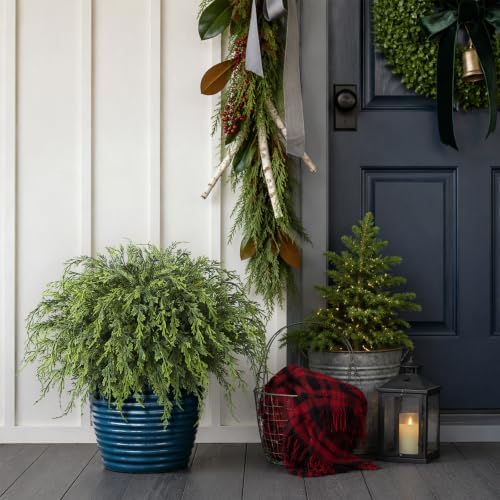 artificial christmas cedar topiary ball tree for front on a desk or shelf