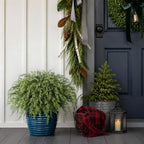 artificial christmas cedar topiary ball tree for front on a desk or shelf