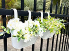 12" metal balcony fence railing planters for outdoor on a desk or shelf