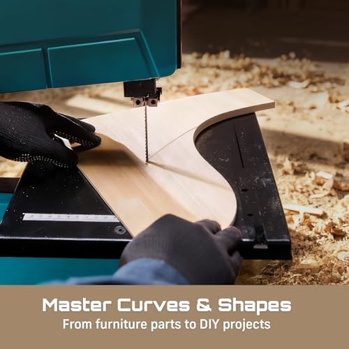 seesii benchtop band saw for woodworking: 3a-120v bandsaw showing dimensions