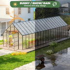 cdcasa 10x36 ft greenhouse for outdoors, massive easy, package contents