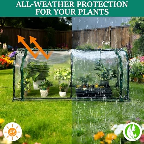 meonum mini greenhouse with grow light, 51.18 "l showing dimensions
