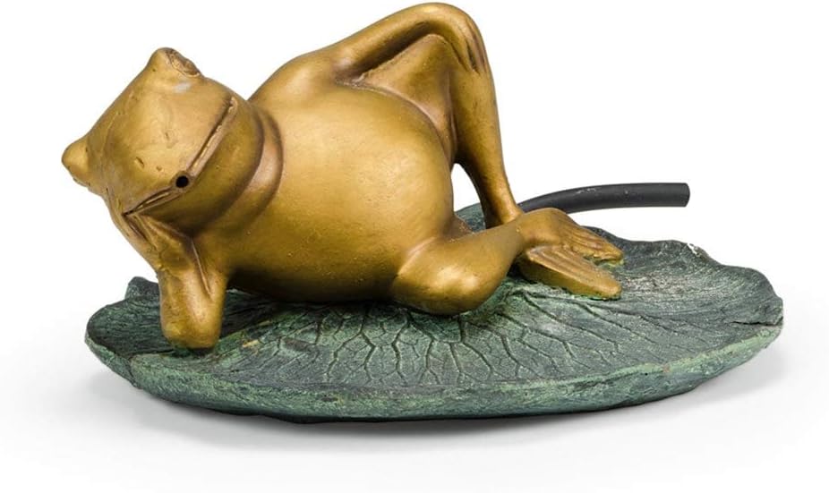 Aquascape Lazy Frog on Lily Pad Spitter Fountain for Ponds and Water Gardens, 78311