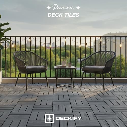 acacia interlocking deck tiles outdoor waterproof all weather shown in use