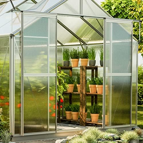 topas 6 7.4x12.6 ft walk in greenhouse, clear, package contents
