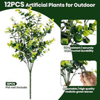 artificial fake greenery plants boxwood shrubs grass for, package contents