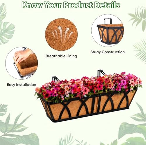 lchuang deck railing planter window box - 3, package contents