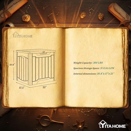 yitahome 31 gallon outdoor storage box, view 9