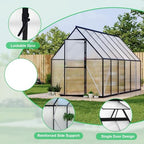 6'x11' aluminum-framed polycarbonate greenhouse, heavy duty polycarbonate greenhouse, package contents