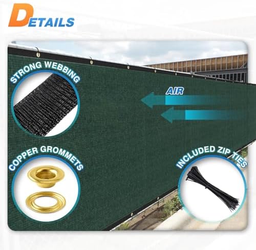 tang 4' x 50' privacy fence screen green, close-up detail