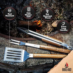 3 piece bbq grilling accessories set - bbq, close-up detail