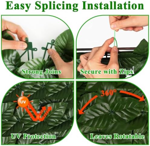 icover artificial ivy privacy screen for fence, 39x118in showing dimensions