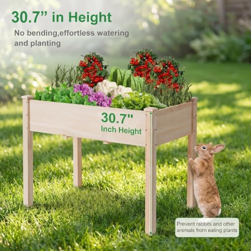 48x24x30 elevated wooden raised garden bed with legs on a desk or shelf