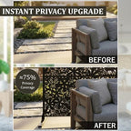 metal privacy screen outdoor 6ft – freestanding laser showing dimensions