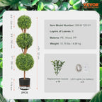 vevor artificial boxwood topiary tree, 48 inch tall on a desk or shelf
