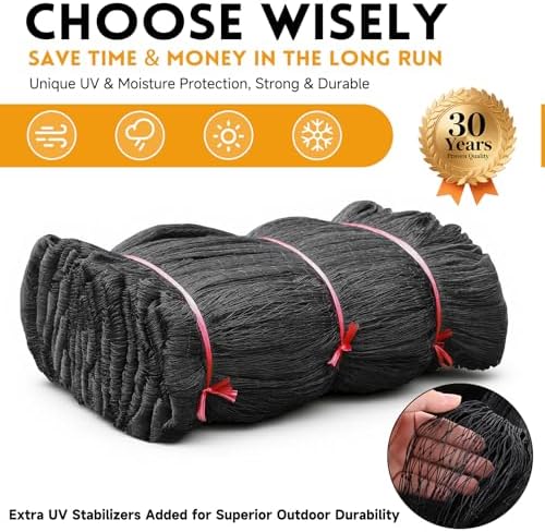 heavy duty bird netting for garden with 1" showing dimensions