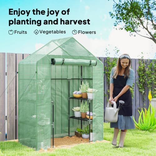 outsunny 5' x 2.5' x 6.5' mini walk-in, package contents
