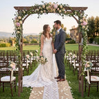 vingli wooden garden arbor, wedding arch, 6.6ft arch, front angle view