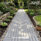 acacia interlocking deck tiles, 12in, 9pcs outdoor flooring, close-up detail