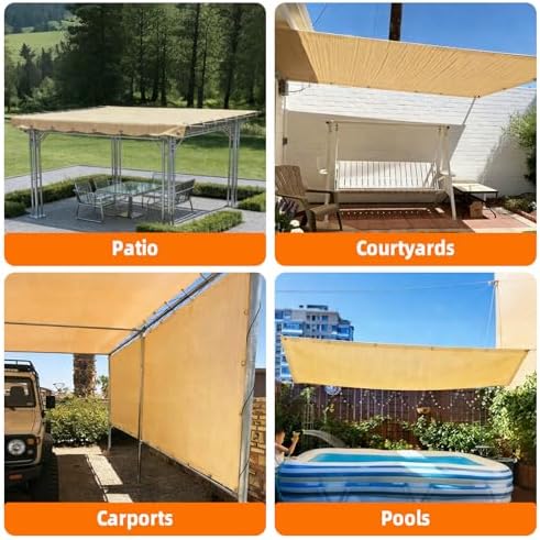 junflying 90% shade cloth 12x20ft, patio pergola sun on a desk or shelf