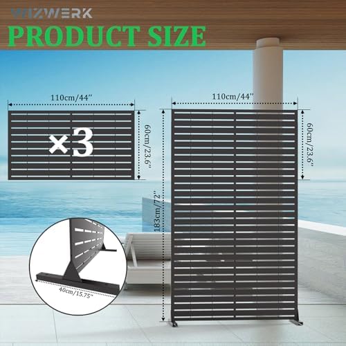 6ft outdoor metal privacy screen – decorative privacy, view 9