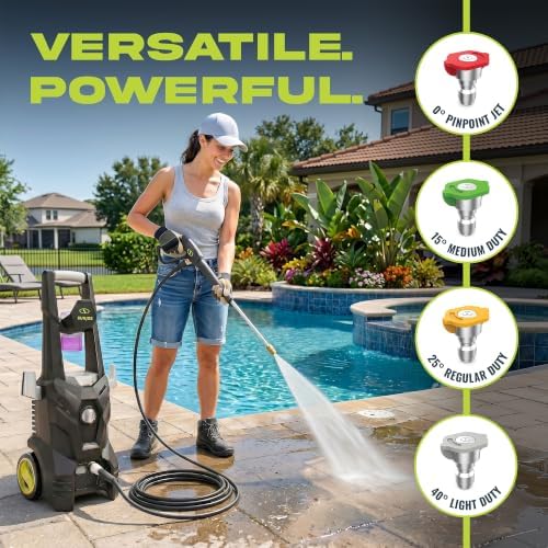 sun joe spx100-go electric pressure washer, 13-amp, 4, close-up detail