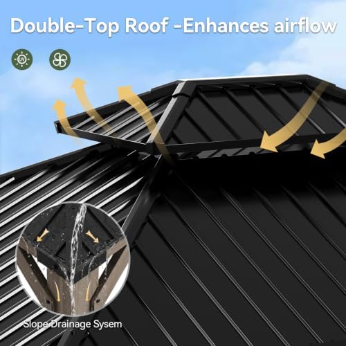 aoxun 12x16 ft heavy duty cedar wood carport, close-up detail