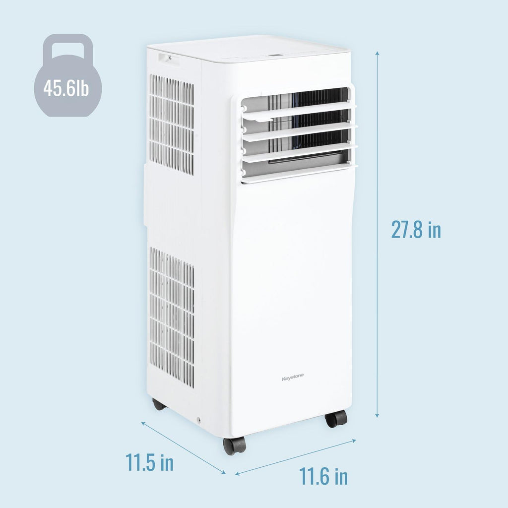 keystone 8,500 btu ashrae/5,000 btu doe 115v portable, front angle view