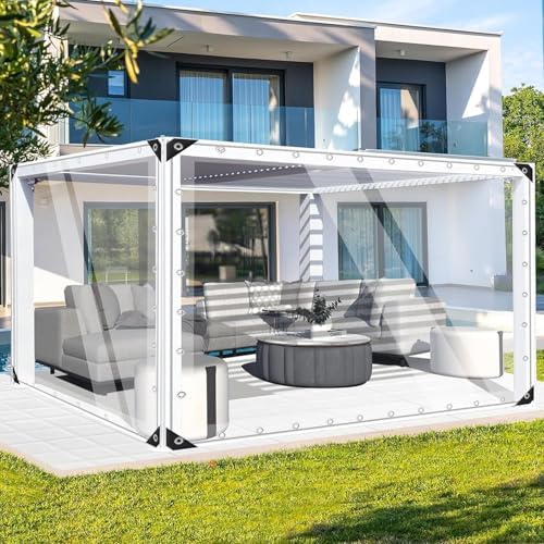 foundgo heavy duty clear vinyl tarp 8x10 ft, main product view