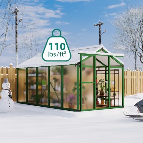 garvee 6x10 ft greenhouse - large aluminum greenhouses, side view
