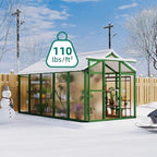 garvee 6x10 ft greenhouse - large aluminum greenhouses, side view