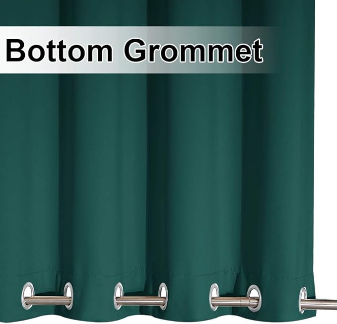 NICETOWN Outdoor Patio Curtain Extra Long Drape 108" L Waterproof/Windproof, Top and Bottom Stainless Steel Grommets Keep Warm in Winter, Privacy Protect for Yard/Porch, 52" W, 1 Panel, Hunter Green
