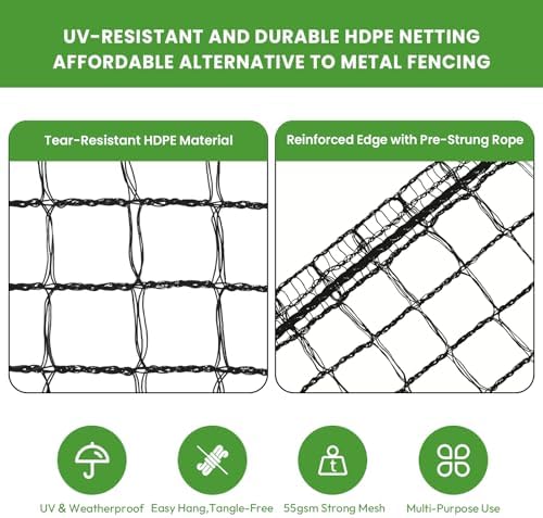deer fence for garden 4ftx50ft, plastic mesh garden, side view
