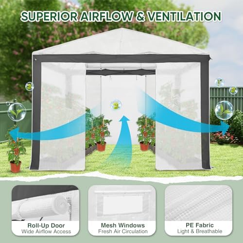 eagle peak 10x10 walk in pop up greenhouse shown in use