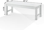 Psilvam Outdoor Bench, Two Person Poly Lumber Porch Bench, Weatherproof Garden Bench That Never Rot and Fade, Patio Bench Suit for Garden, Porch, and Park (2 pcs, White)