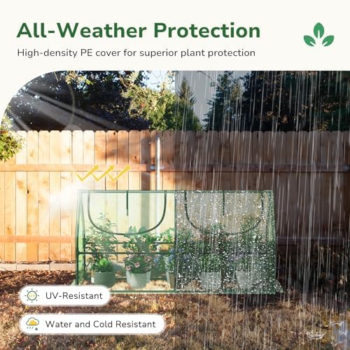 greatbuddy 3x3x6 small greenhouse, durable pe,waterproof & uv, close-up detail