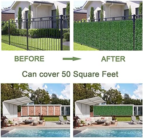 bybeton 60"x120" (50sqft) ivy privacy fence showing dimensions